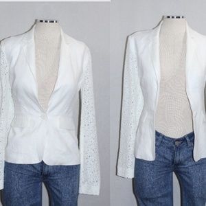 BCBG Linen White Blazer